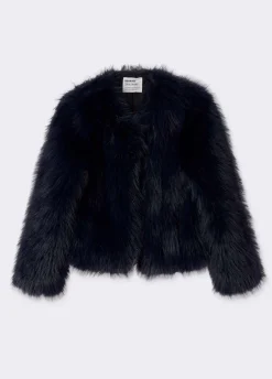 Abrigo Corto Efecto Pelo