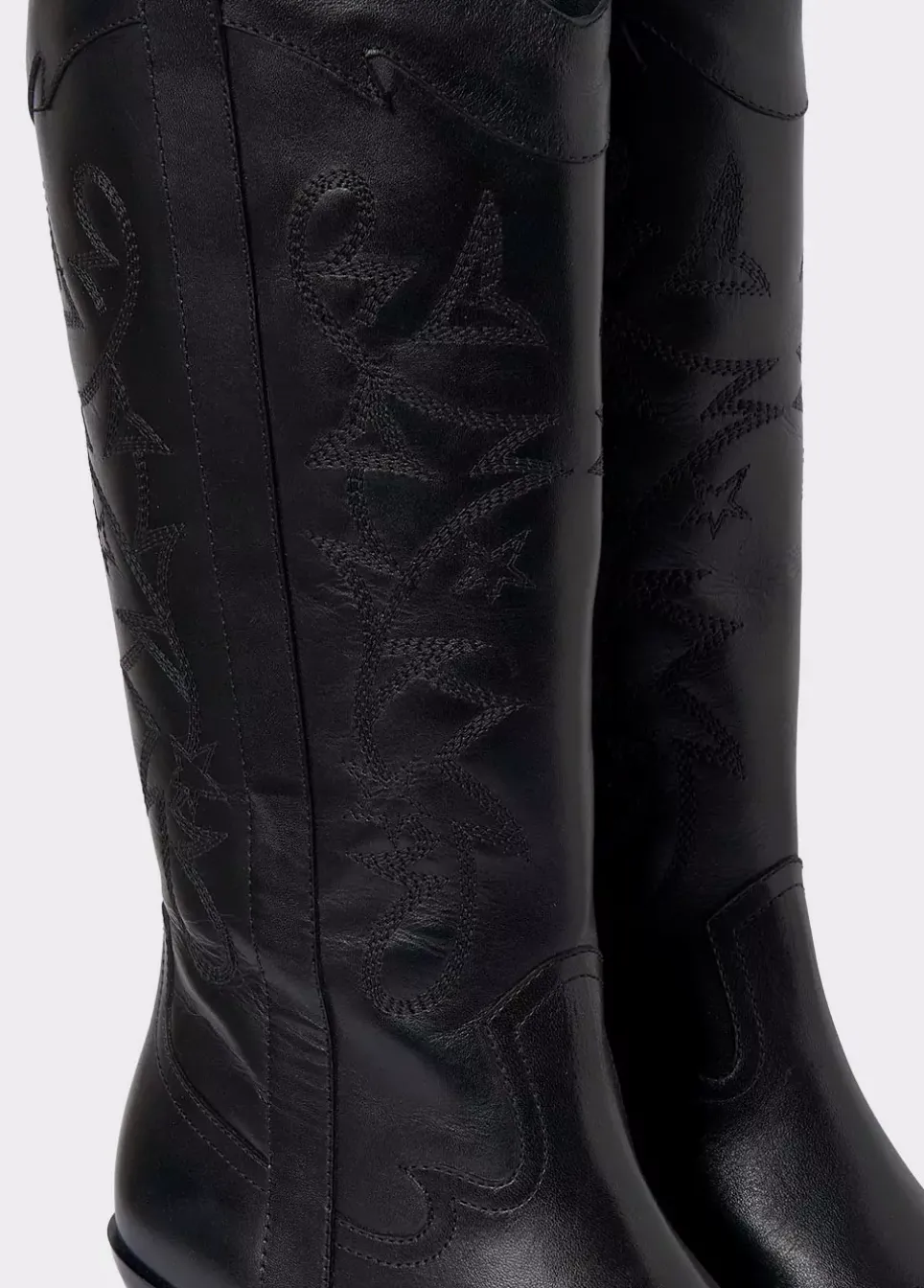 Bota Cowboy Cana Alta Bordada Piel