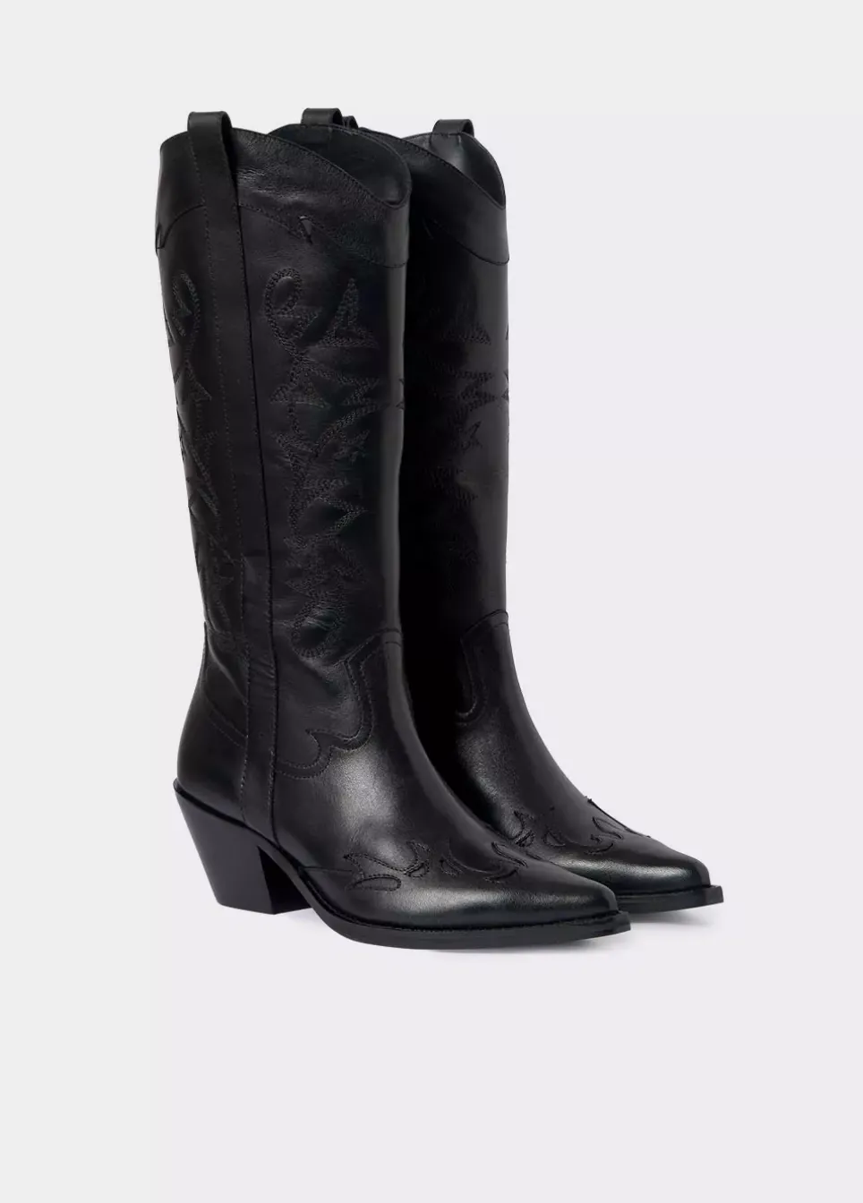 Bota Cowboy Cana Alta Bordada Piel