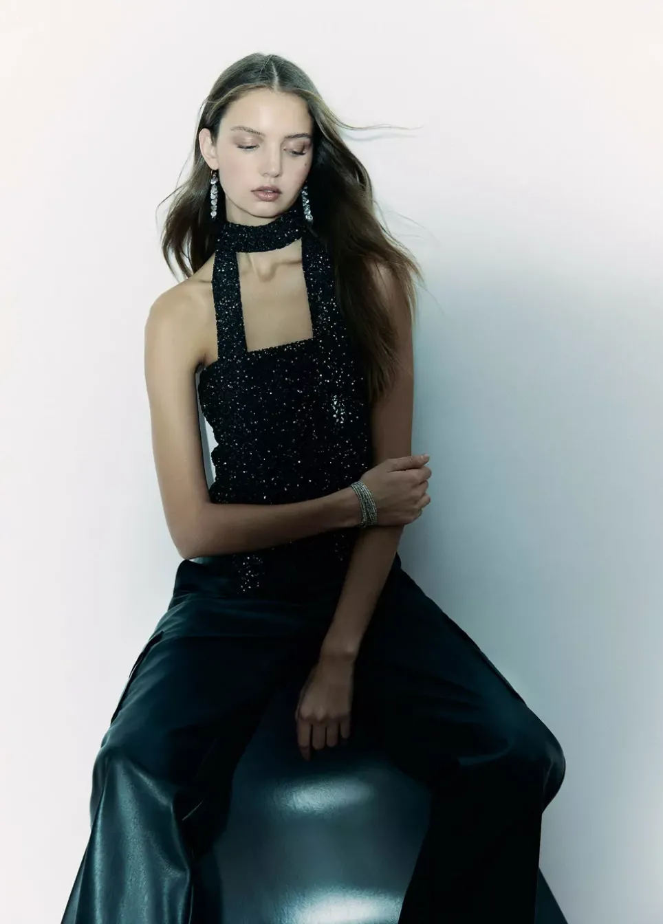 Bufanda Lentejuelas Fiesta Negro