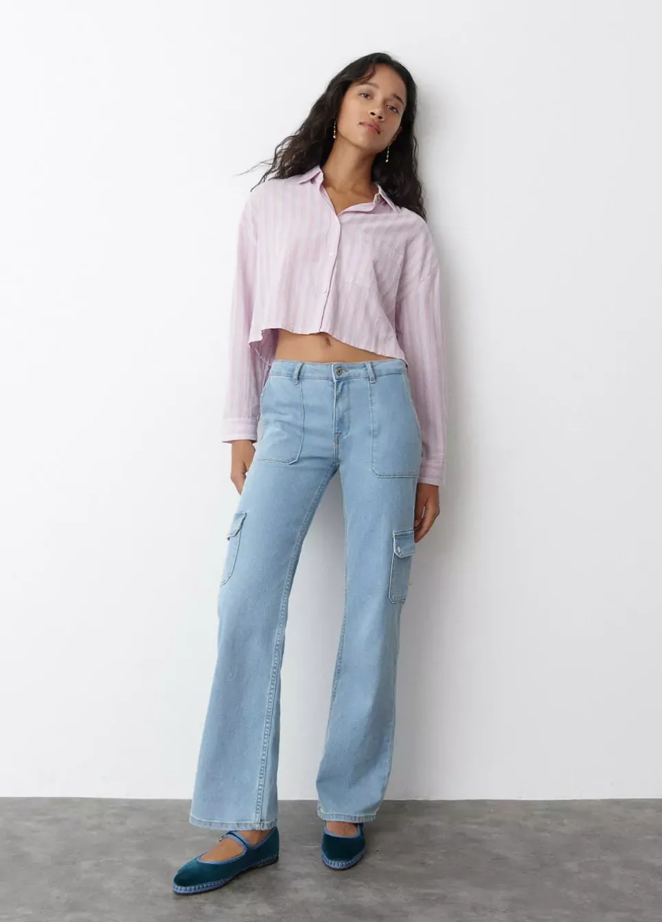 Camisa Cropped Rayas