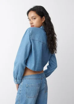 Camisa Denim Cropped