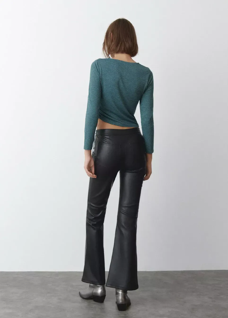 Camiseta Asimetrica Rayas Frunce