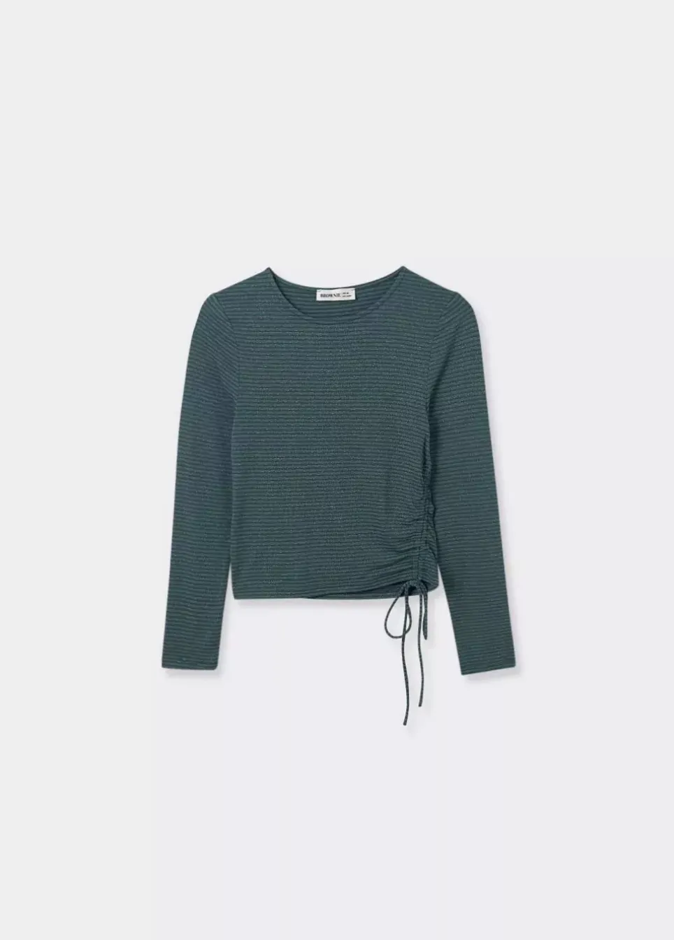 Camiseta Asimetrica Rayas Frunce