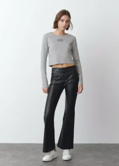 Camiseta Baby Tee Manga Larga