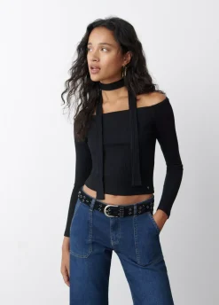 Camiseta Hombros Descubiertos Lazada