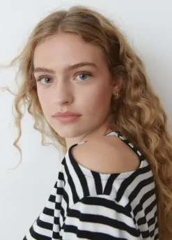 Camiseta Rayas Cut Out Hombros