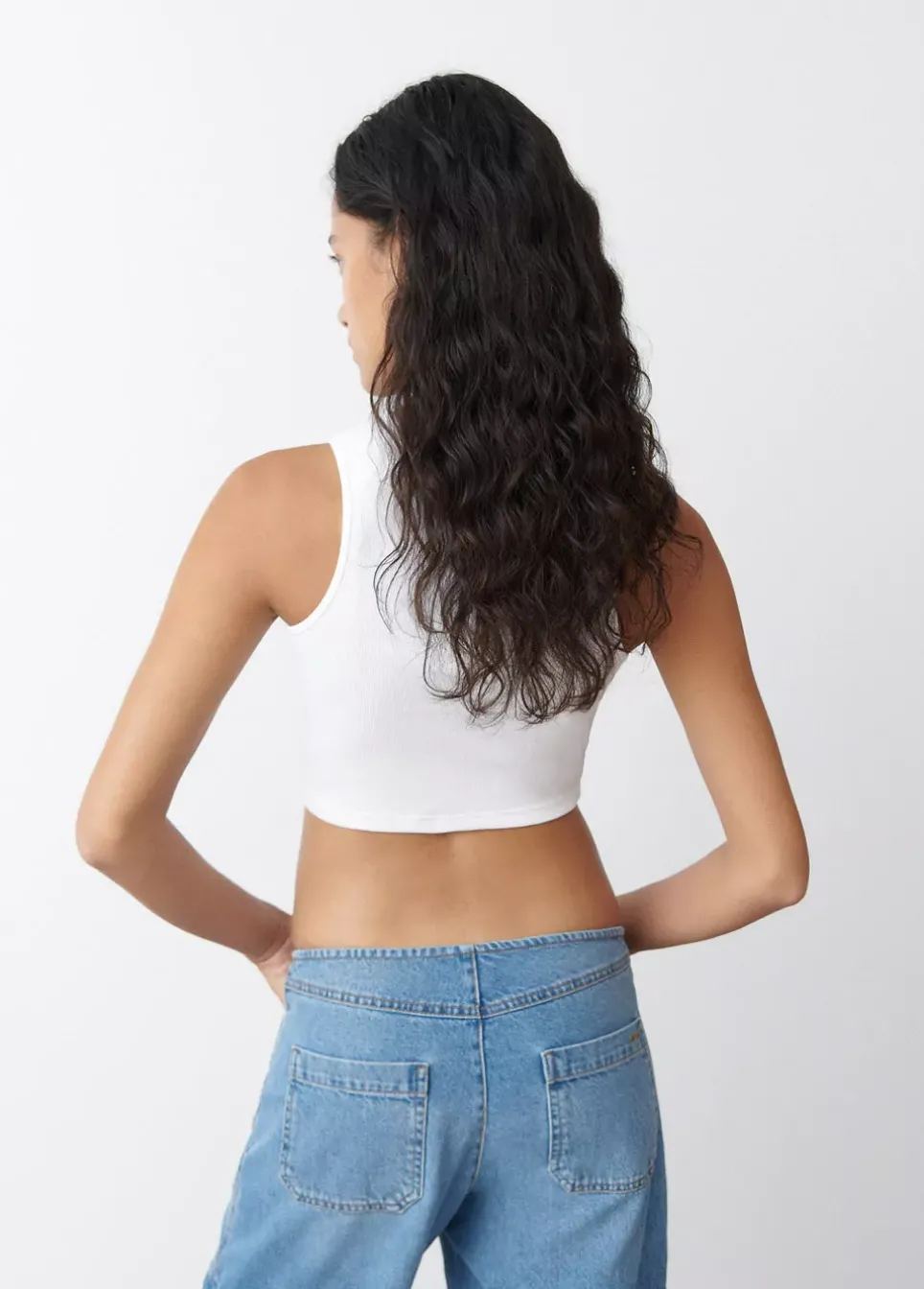 Camiseta Sin Manga Blanca