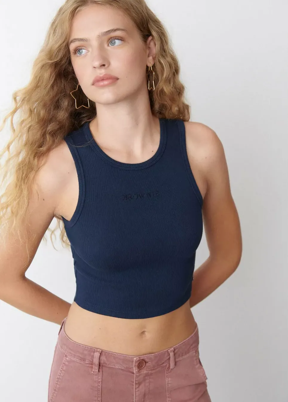 Camiseta Sin Manga Bordada