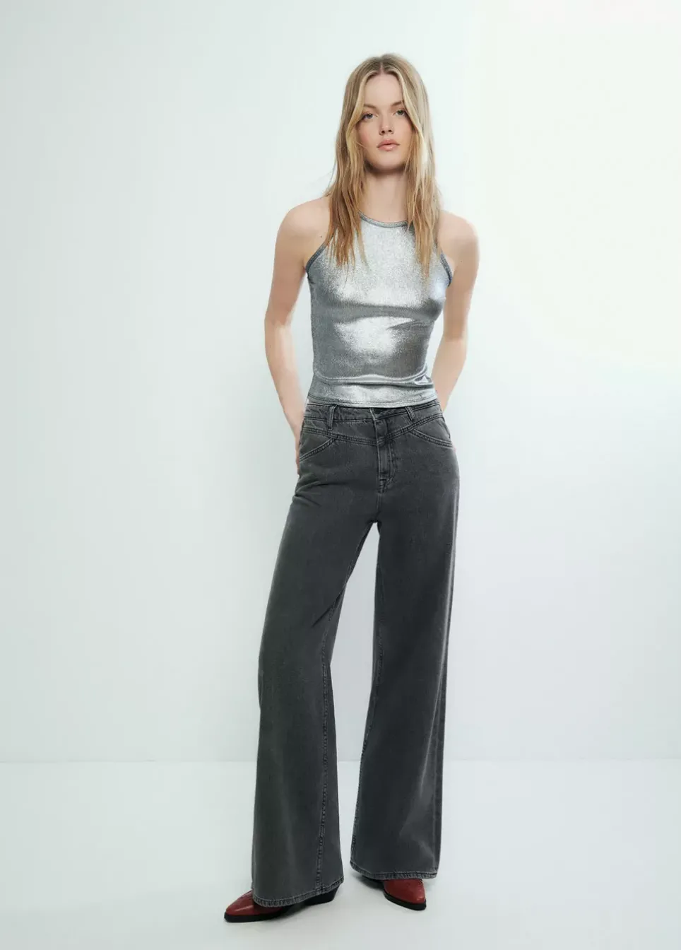 Camiseta Tirantes Rib Foil