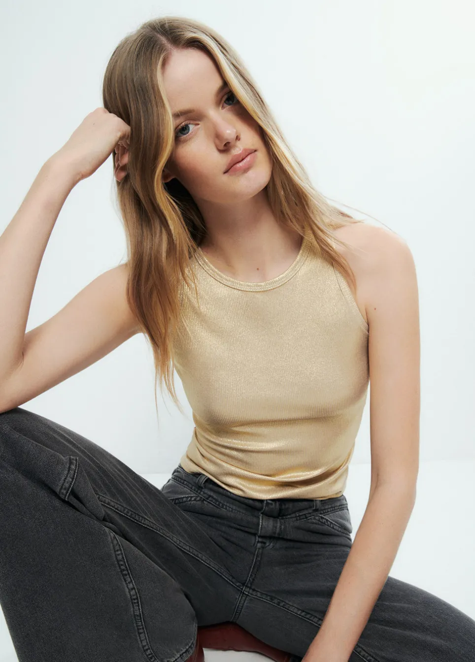 Camiseta Tirantes Rib Foil