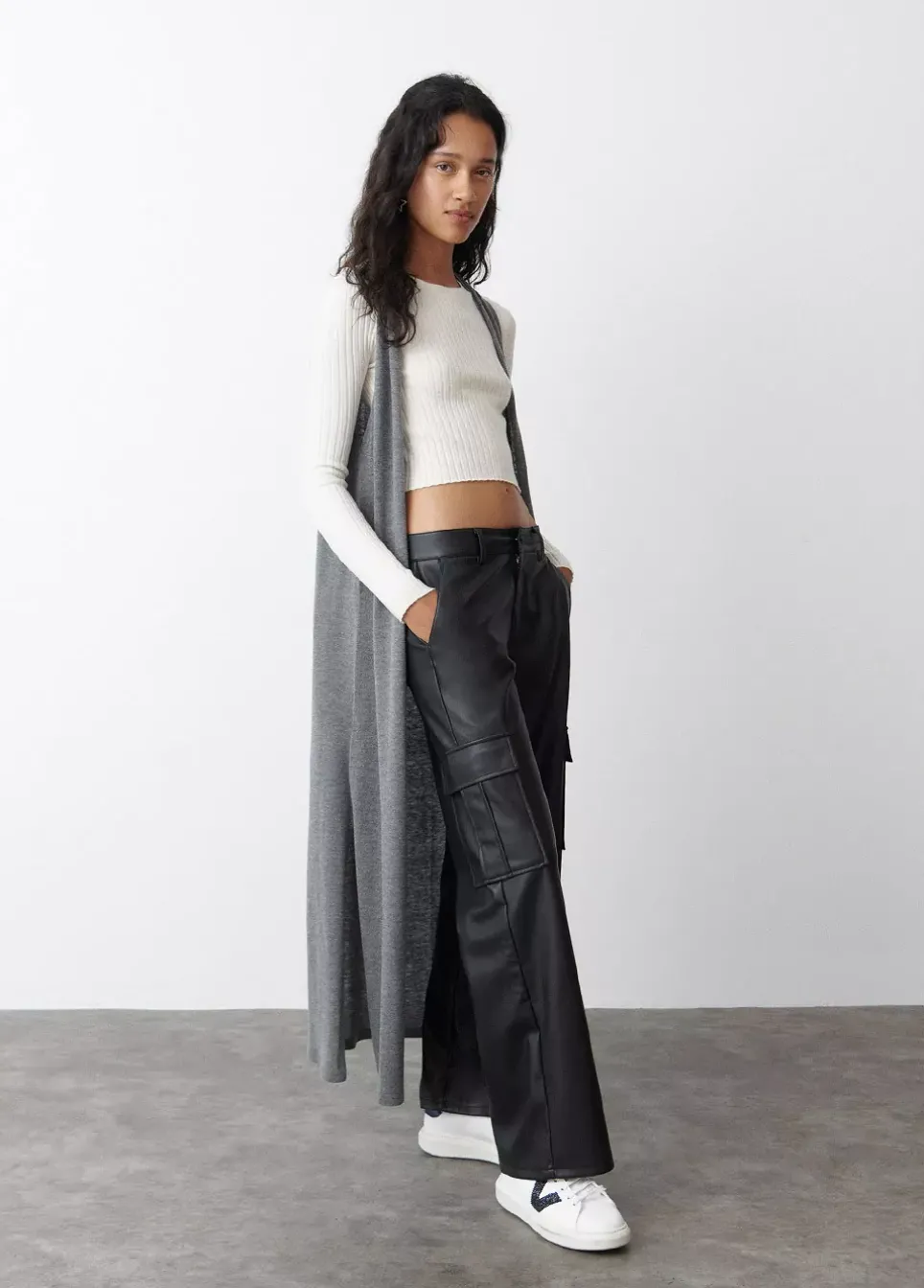 Chaleco Largo Punto Liso