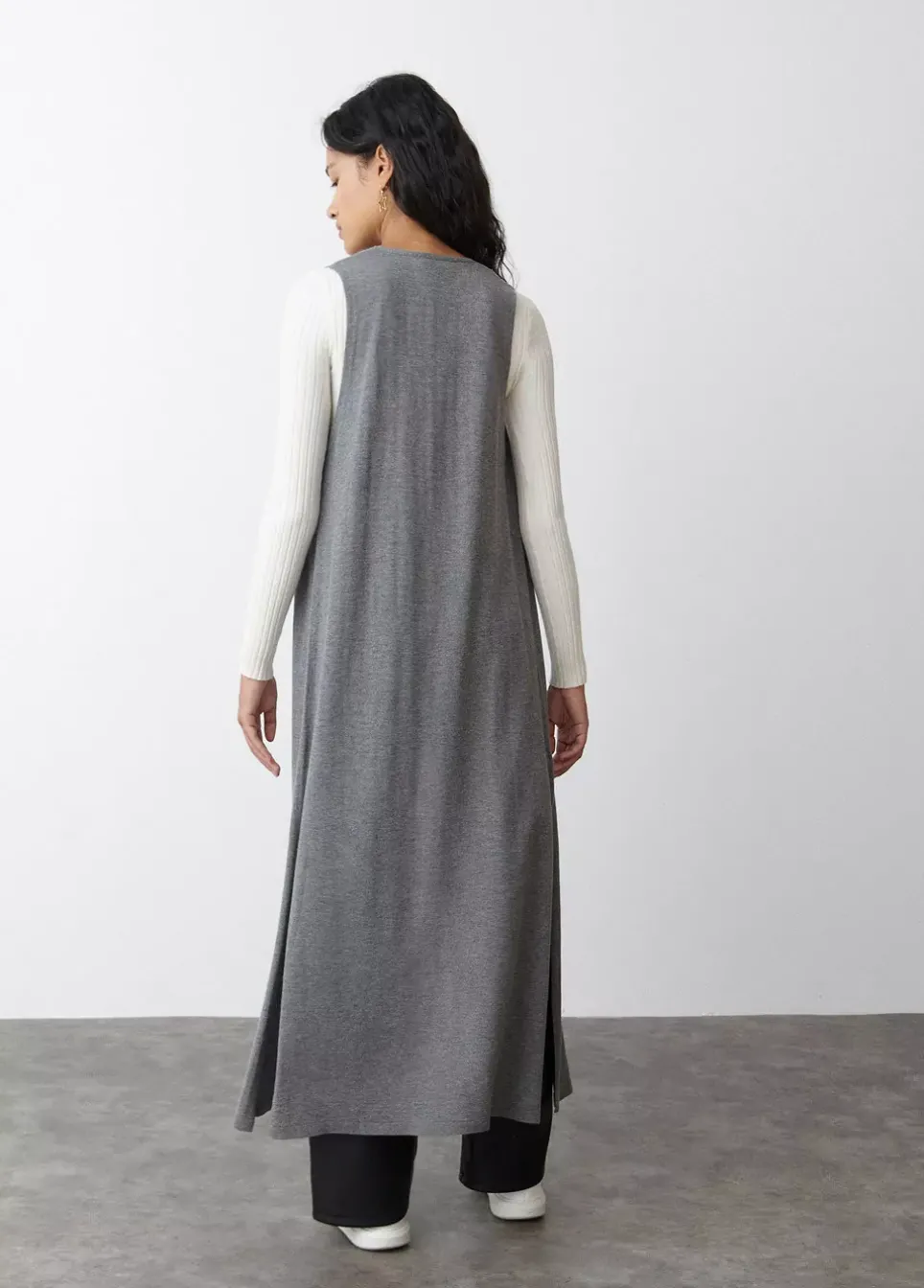 Chaleco Largo Punto Liso