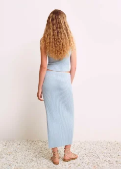 Falda Calada Punto Hilo Metalizado