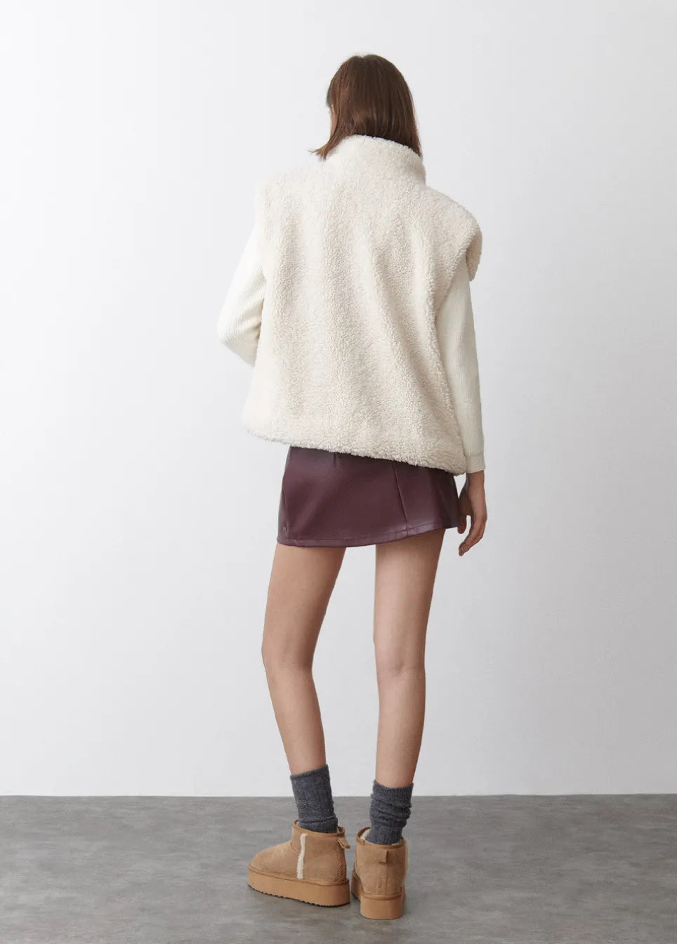 Falda Mini Efecto Piel Cinturon