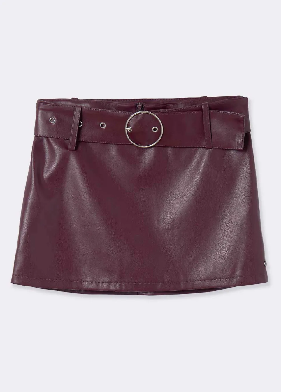 Falda Mini Efecto Piel Cinturon