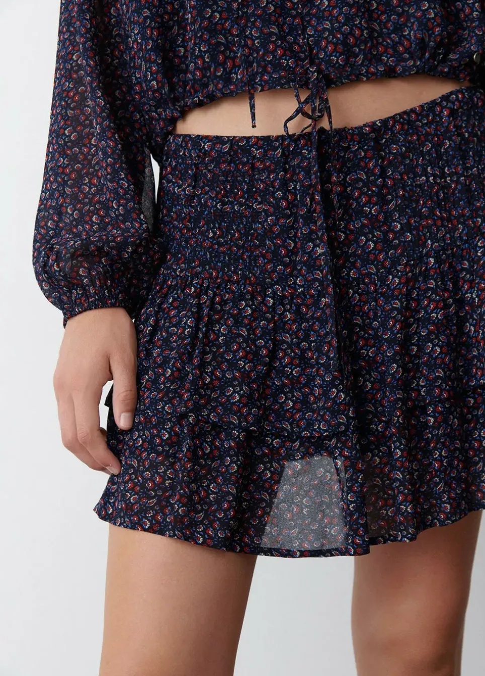 Falda Mini Jaretas Estampado