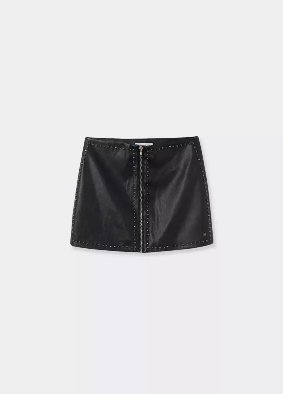 Falda Pu Cremallera Y Tachas