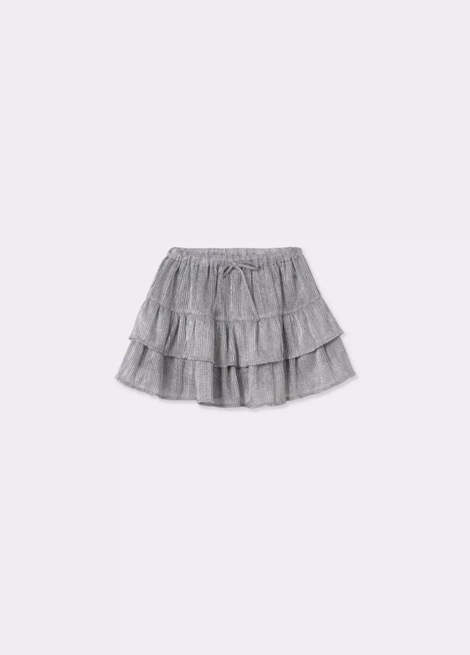 Falda Volantes Tejido Plateado