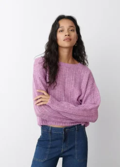 Jersey Calado Cuello Redondo Rosa