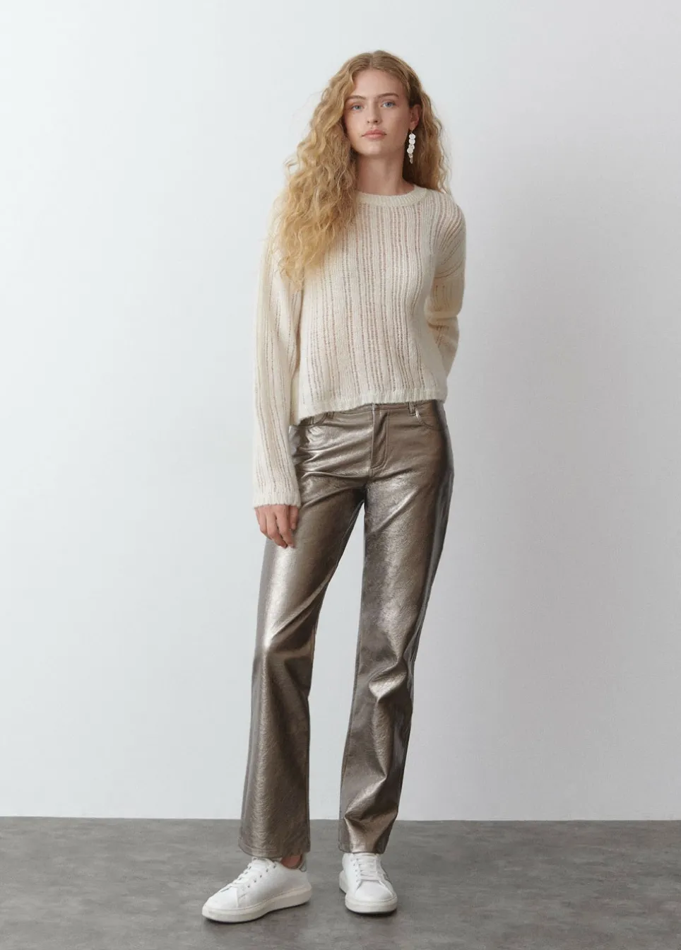 Jersey Calado Cuello Redondo Crudo