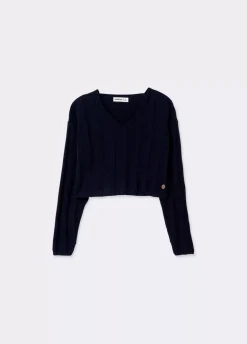 Jersey Cropped Cuello Pico