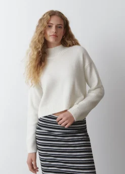 Jersey Cuello Alto Cropped Crudo