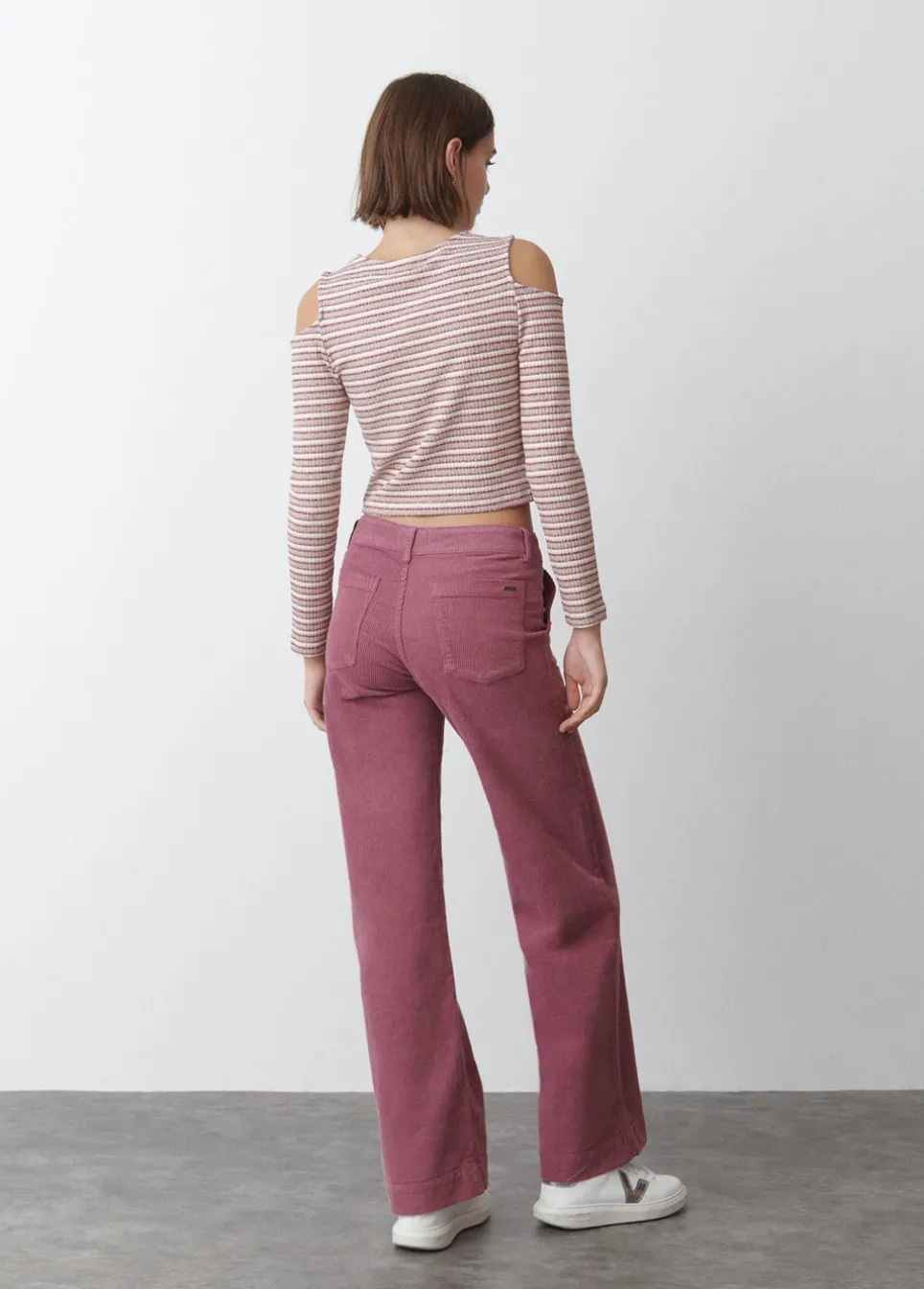 Pantalon Pana Culotte Bolsillo Frontal