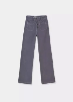 Pantalon Pana Culotte Bolsillo Frontal