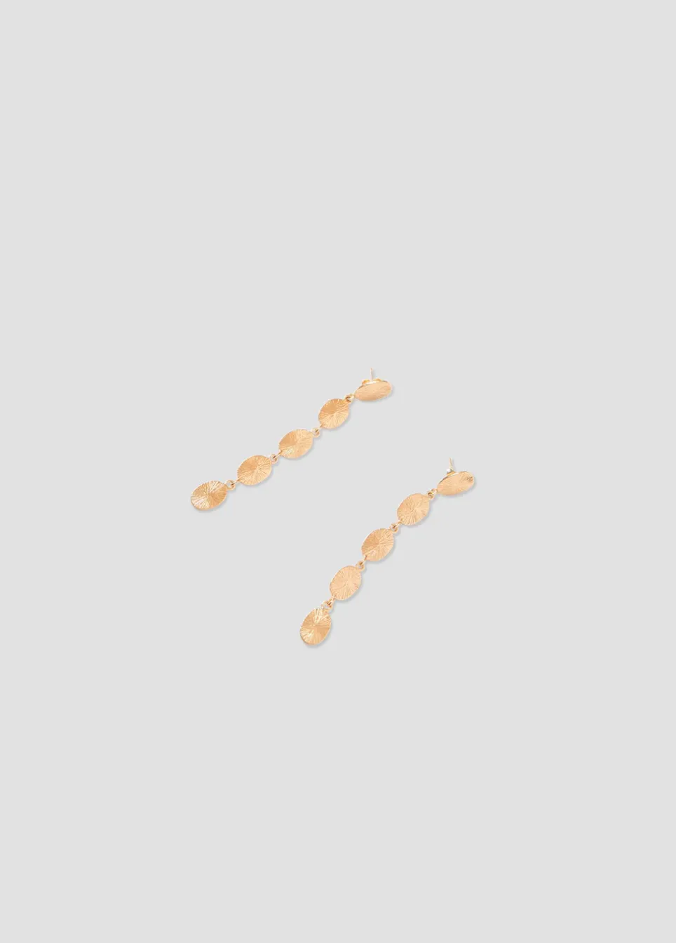 Pendientes Largos Cinco Chapas Ovaladas