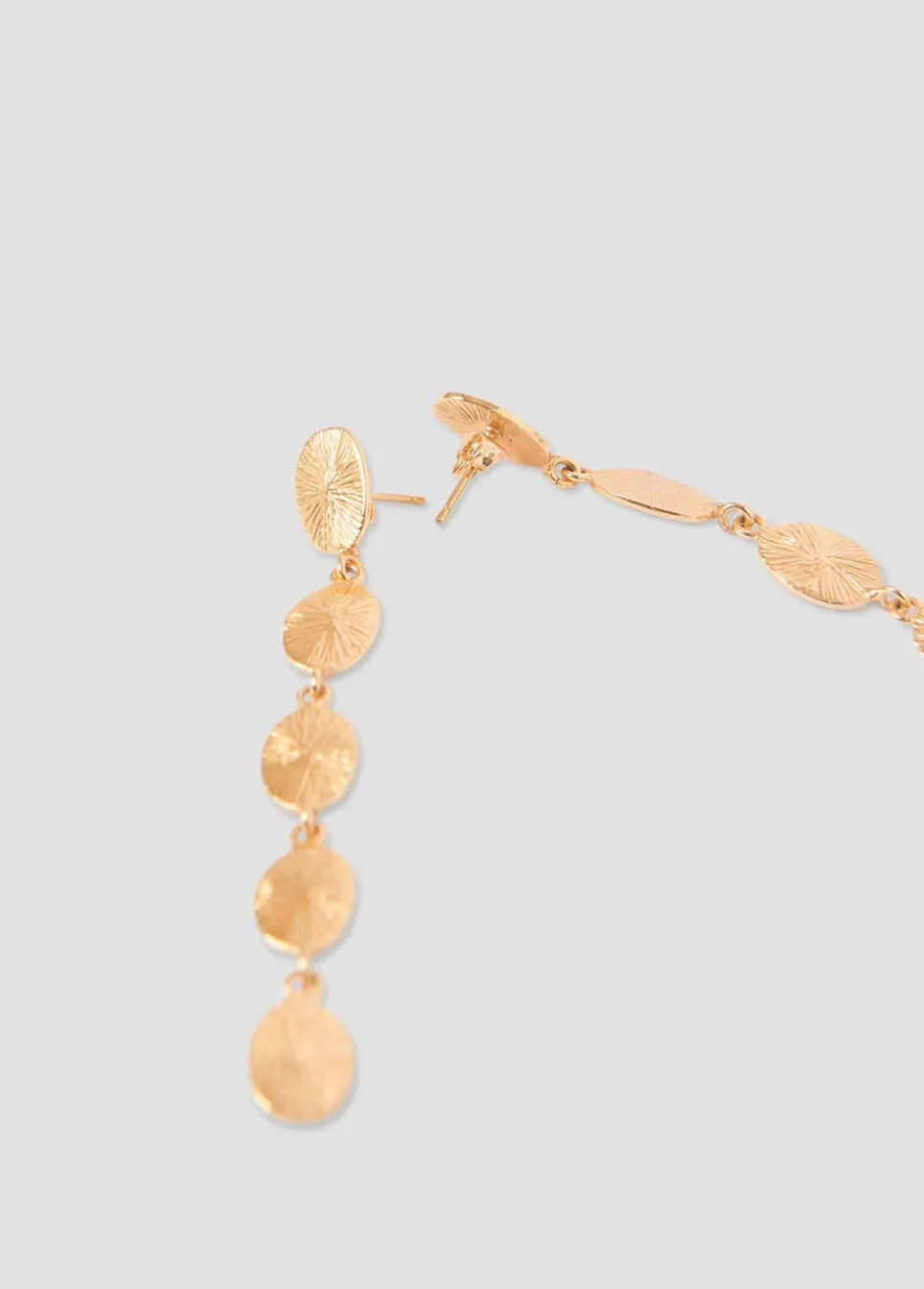 Pendientes Largos Cinco Chapas Ovaladas