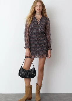 Vestido Engomado Estampado Indio