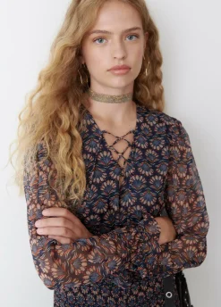 Vestido Engomado Estampado Indio