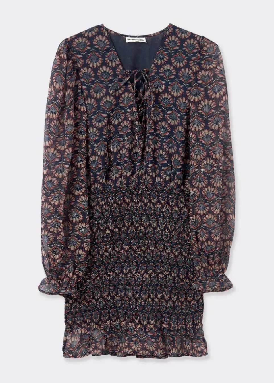 Vestido Engomado Estampado Indio