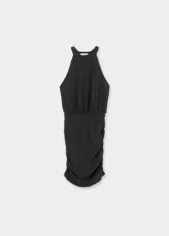 Vestido Halter Tejido Metalizado