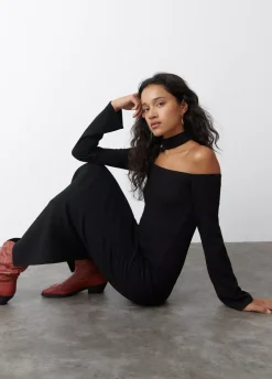 Vestido Largo Escote Hombros