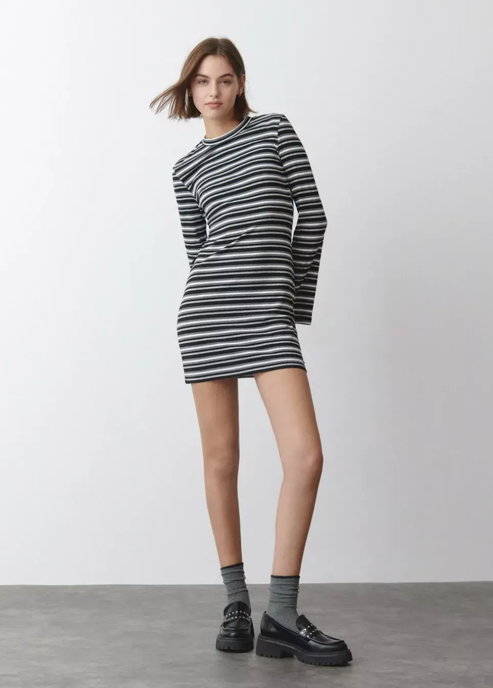 Vestido Rayas Manga Larga