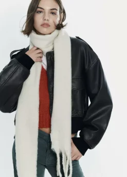 Bufanda Gruesa Estrecha Lisa Flecos